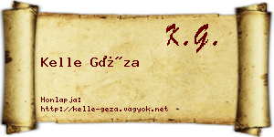 Kelle Géza névjegykártya